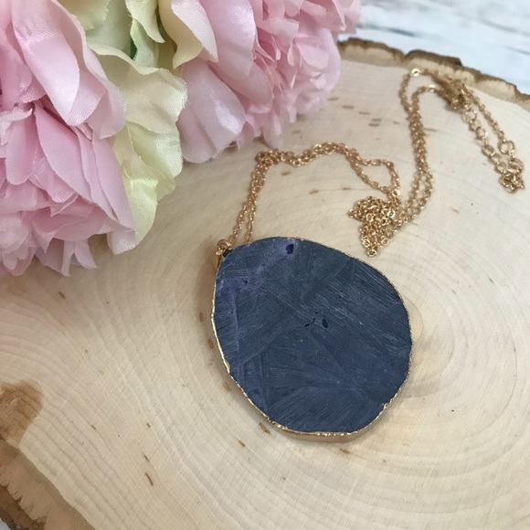 Irregular Natural Quartz Crystal Slice Pendant - Picture 7 of 8